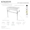 Kingston Brass 39 Porcelain Console Sink with Stainless Steel Legs, WhitePolished Chrome VPB3917H1ST - alternate 2